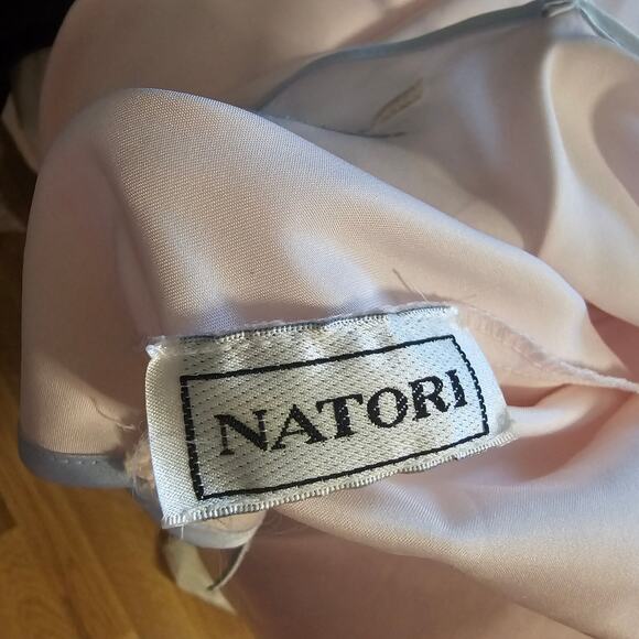 Vtg Y2K Natori Pink Chemise slip dress Negligee Intimates wFloral Embellishment - Picture 4 of 8